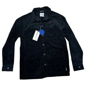 Larsson & Co Black Corduroy Shacket Shirt Jacket Size Medium Heavy